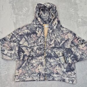 Akimbo Realtree Edge Camo Zip Hoodie 100% Organic Cotton Made in LA Womens Small